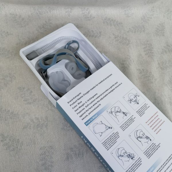 Kohagoki Oxygen Mask for Adults - Soft Silicone Face Mask with Oxygen Tubing, Adjustable Head Straps, Lightweight & Comfortable for Home Use, Universal Fit for Most Concentrators